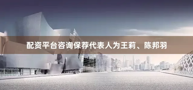 配资平台咨询保荐代表人为王莉、陈邦羽